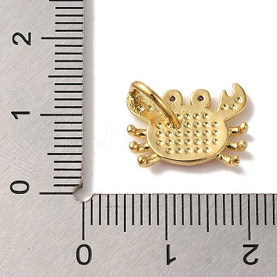 Rack Plating Brass Micro Pave Cubic Zirconia Pendants KK-U027-12-05G-1