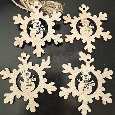 Unfinished Wood Pendant Decorations XMAS-PW0001-170-11-1