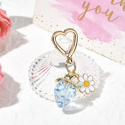 Acrylic Strawberry Pendant Decoration HJEW-SW00120-02-1