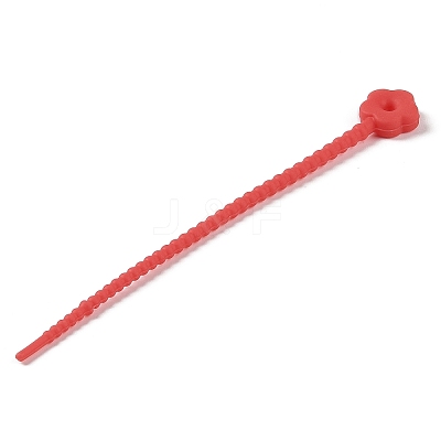 Flower Shape Silicone Cable Zip Ties AJEW-C034-01B-1
