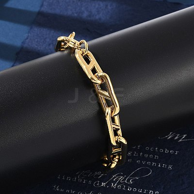 304 Stainless Steel Oval Link Chain Bracelets for Women Men BJEW-F488-49C-G-1