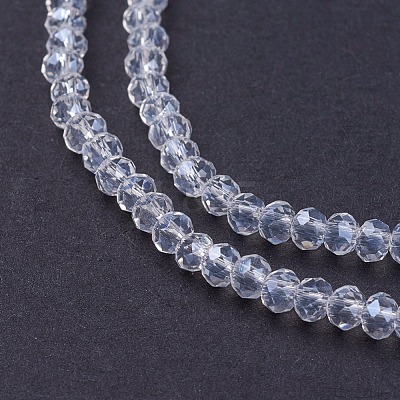 Electroplate Glass Beads Strands GLAA-F076-FR14-1