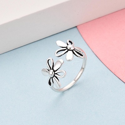 925 Sterling Silver Open Cuff Rings for Women STER-N016-135AS-1