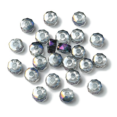 Transparent Electroplate Glass Beads GLAA-K064-10A-FR01-1