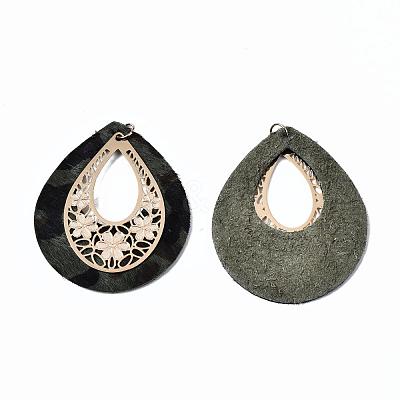 Eco-Friendly Cowhide Leather with Alloy Pendants FIND-N049-06C-1