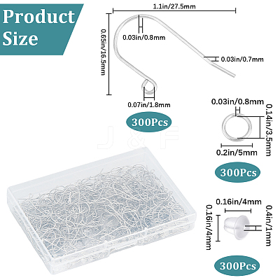 300Pcs 304 Stainless Steel Earring Hooks DIY-SP0001-05-1