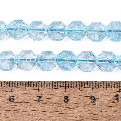 Transparent Crackle Glass Beads Strands GLAA-Q108-03A-09-1
