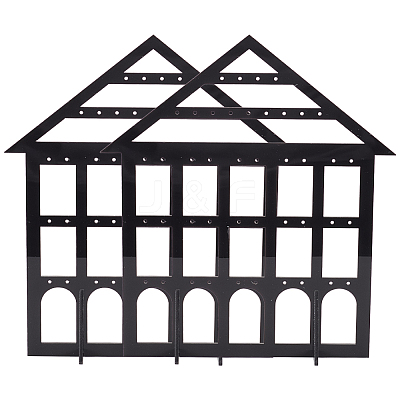 Detachable Lovely House Acrylic Earring Display Stands EDIS-WH0029-48A-1