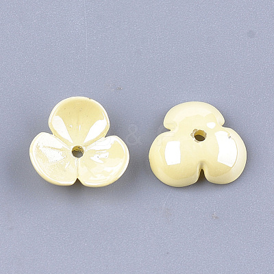 3-Petal Eco-Friendly ABS Plastic Bead Caps MACR-S364-02B-02-1