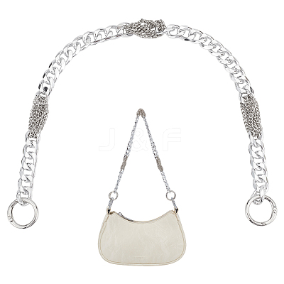 Aluminum & Iron Cuban Link Chains Bag Extender Chains HJEW-PH02129-01-1