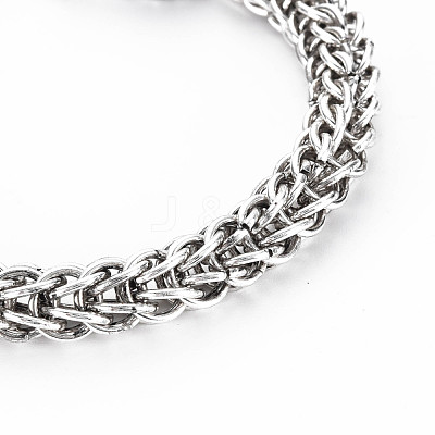 Men's Alloy Wheat Chain Bracelets BJEW-N015-003-1