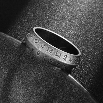 Viking Rune 304 Stainless Steel Finger Rings for Men WGDF4AB-62-1