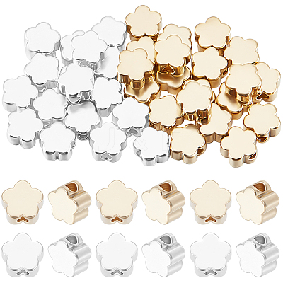 50Pcs 2 Colors Brass Beads KK-BBC0016-48-1