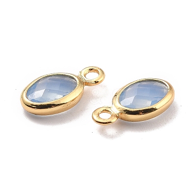 Eco-Friendly Brass with Glass Pendants KK-K268-01J-1