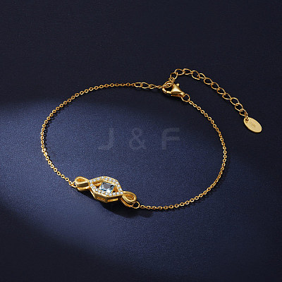 925 Sterling Silver Eye Link Bracelet for Women STER-M116-11G-1