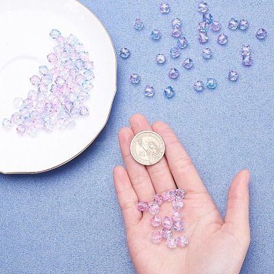 Two Tone Transparent Spray Painted Acrylic Bead X-ACRP-T005-26-1
