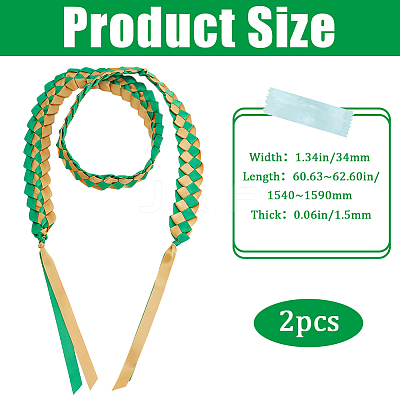 Two Tone Graduation Ribbon Leis FIND-WH0423-78B-1