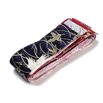 12 Yards 12 Colors Japanese Kimono Style Floral Cotton Ribbon OCOR-GF0001-70-1