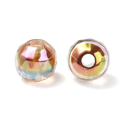 UV Plating Transparent Acrylic European Beads OACR-F004-03C-1