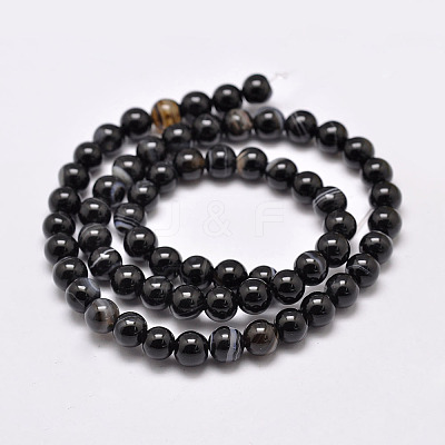 Natural Black Agate Bead Strands LS-G-G962-10mm-12-A-1