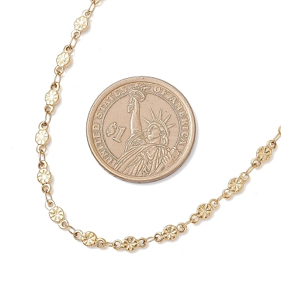 3.5MM 304 Stainless Steel Flower Link Chain Necklaces for Women NJEW-JN05599-1