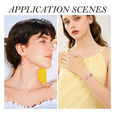 20Pcs Polymer Clay Flower & CCB Frame Links Connector Charms CLAY-TADJ0001-08G-1