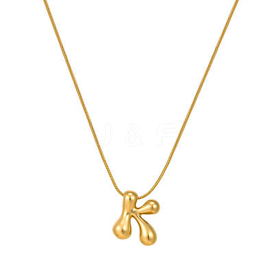 304 Stainless Steel Alphabet Pendant Necklaces for Men and Women GP1122-11-1