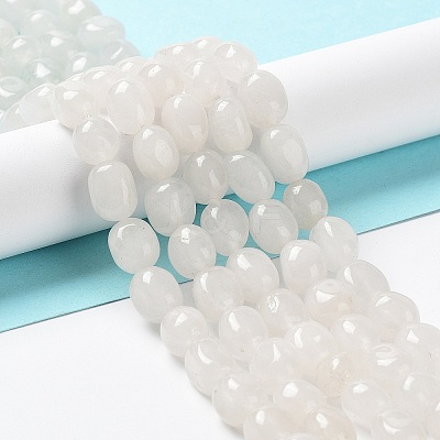 Natural White Jade Beads Strands X-G-E614-B01-08-1