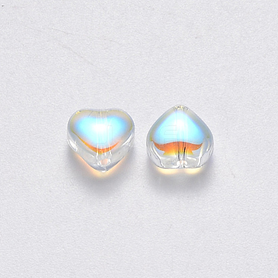 Transparent Spray Painted Glass Beads LS-GLAA-R211-02-D02-1