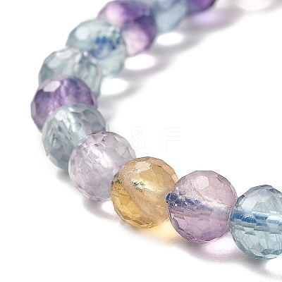 Natural Fluorite Beaded Stretch Bracelets LS-BJEW-K233-01A-02-1