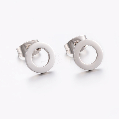 Tarnish Resistant 304 Stainless Steel Ear Studs X-EJEW-E225-02P-1