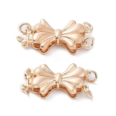 Rack Plating Bowknot Brass Box Clasps KK-A183-70G-1