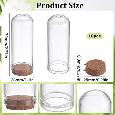 10Pcs Glass Dome Cloche Cover AJEW-SC0001-55C-1
