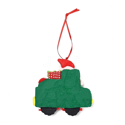 Christmas Car Handmade Polymer Clay Pendant Decorations HJEW-P017-03D-1