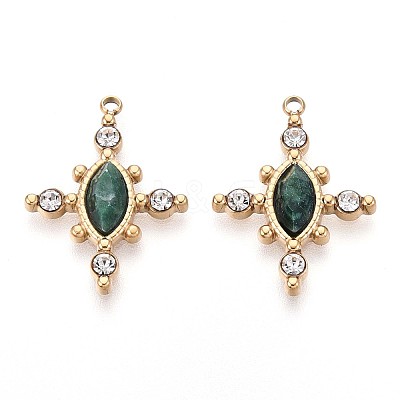 Natural African Jade Faceted Horse Eye Pendants STAS-N109-161G-1