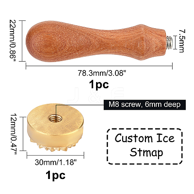 1Pc Golden Tone Brass Stamp Head DIY-OC0012-39C-1