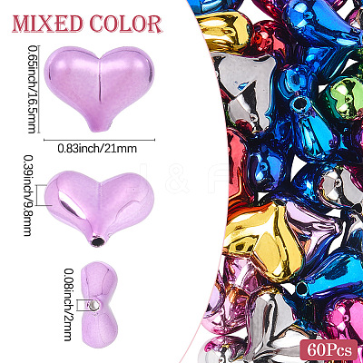 60Pcs UV Plating Opaque Acrylic Beads MACR-SP0001-66-1