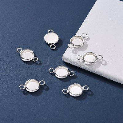 201 Stainless Steel Cabochon Connector Settings STAS-F191-15S-A-1