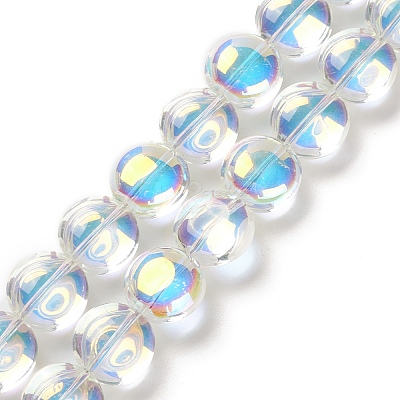 Transparent Electroplate Glass Bead Strands EGLA-P049-01A-AB02-1