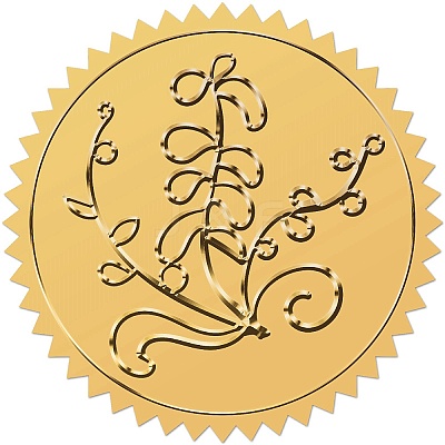Plastic Self Adhesive Gold Foil Embossed Stickers DIY-WH0575-001-1
