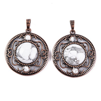 Natural Howlite Pendants G-Q158-03-03-1