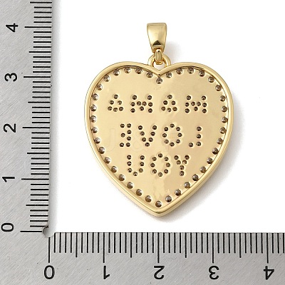 Mother's Day Brass Micro Pave Clear Cubic Zirconia Pendants KK-C255-36G-1