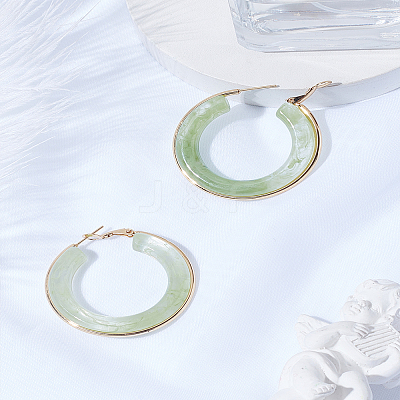 1 Pair Stylish Stainless Steel Fever Hoop Earrings EJEW-LP0011-05A-1