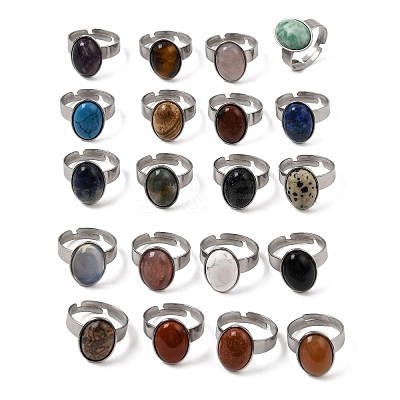 Adjustable 304 Stainless Steel Finger Rings for Women GG-CBA7994-04P-1