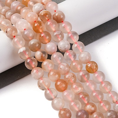 Natural Cherry Blossom Agate Beads Strands G-B130-8mm-02-1