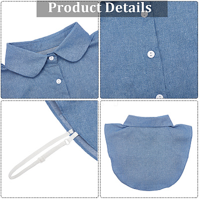 Detachable Cotton Shirt Collars AJEW-WH20816-025B-1