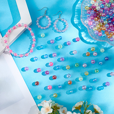 15 Colors Transparent Acrylic Beads MACR-PA0001-04B-1