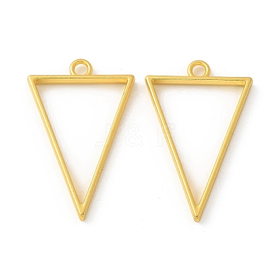 Rack Plating Alloy Triangle Open Back Bezel Pendants PALLOY-S047-09E-FF-1