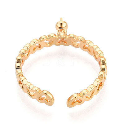 Heart Brass & Enamel Cup Peg Ring Settings KK-N274-17G-1