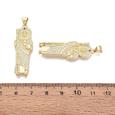 Religion Brass Micro Pave Clear Cubic Zirconia Pendants KK-N287-46D-G-1